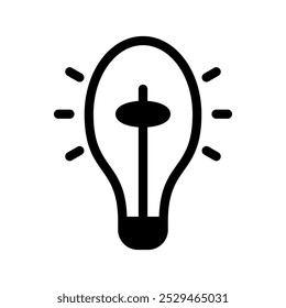 Bulb glyph illustration icon vector