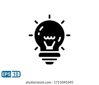 bombilla estilo glifo vector icono. simple símbolo. en el fondo blanco. EPS 10