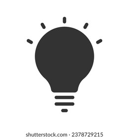Icono vectorial de glifo de bombilla aislado. Icono de vector de stock de bombilla para diseño web, aplicación móvil y ui