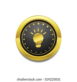 Bulb Golden Vector Icon Button