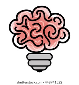 Bulb or great idea isolated flat icon design, vector illustration.