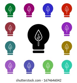 Bulb, green, leaf multi color style icon. Simple glyph, flat vector of ecology icons for ui and ux, website or mobile application
