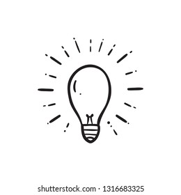 bulb hand brawn. light bulb. bulb doodle