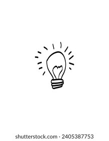 bulb hand draw icon, vector best line icon.