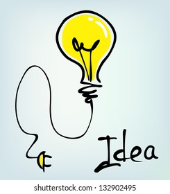 bulb hand drawn idea
