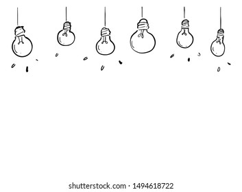 bulb hand drawn white background