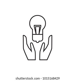 bulb in hand icon illustration isolated vector sign symbol