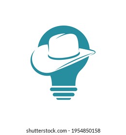 Bulb Hat logo design vector illustration, Creative Hat logo design concept template, symbols icons