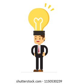 Bulb head businessman