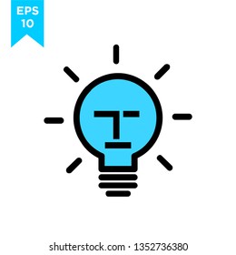 bulb head line icon. line art style sign for mobile concept and web design. idea simple vector icon. Symbol, logo illustration. Pixel perfect vector graphics