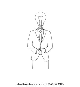 Traje para cabezal de bombilla inteligente línea continua línea de una línea de arte