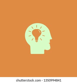 bulb in head vector icon. flat design represents idea