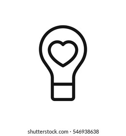 bulb heart icon illustration isolated vector sign symbol