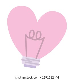 bulb with heart love shape