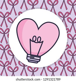 bulb with heart love shape