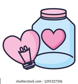 bulb with heart love shape