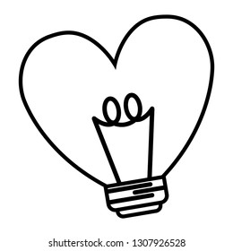 bulb with heart love shape