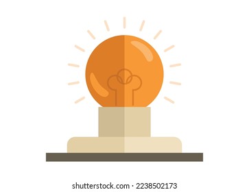 Bulb mit Halter. Einfache flache Illustration.