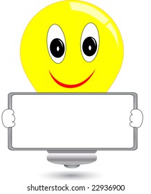 Bulb holding the ad board (vector)