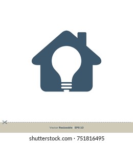 Bulb and Home Icon Vector Logo Template Illustration Design. Vector EPS 10.