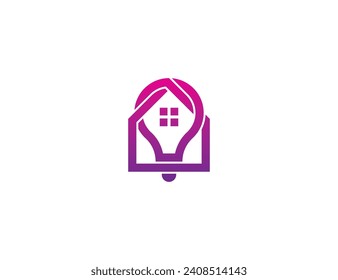 Bulb Home Light House Lamp Logo Concept sign icon symbol Element Design. Realtor, Real Estate, Mortgage, Smart Home Logotype. Vector illustration template
