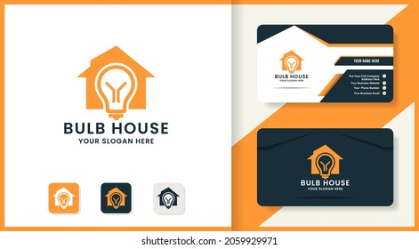 bulb house logo and business card design