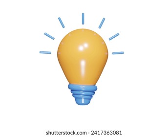  Bulb icon 3d render illustration