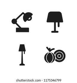 bulb icon. 4 bulb vector icons set. desk lamp, lamp and onion icons for web and design about bulb theme
