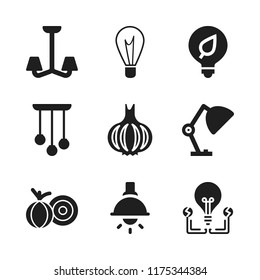 bulb icon. 9 bulb vector icons set. onion, idea and light bulb icons for web and design about bulb theme