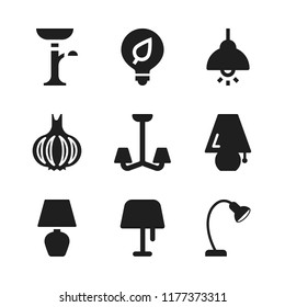 bulb icon. 9 bulb vector icons set. garlic, study lamp and light bulb icons for web and design about bulb theme