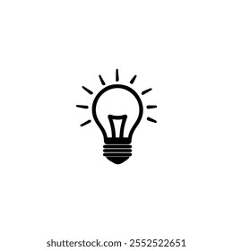 Bulb icon . Black Bulb icon on white background. vector illustration