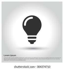 Bulb icon. Circle concept Shadow web buttons. vector illustration. Flat design style