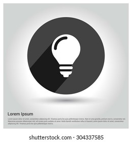 Bulb icon. Circle concept web buttons. vector illustration. Flat design style