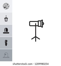 Bulb icon. collection of 6 bulb filled and outline icons such as siren, fluorescent lamp, marketing, studio lapm. editable bulb icons for web and mobile.