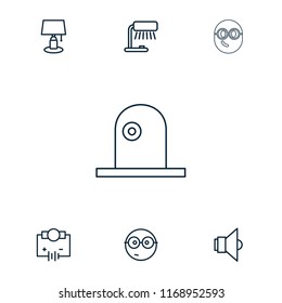 Bulb icon. collection of 7 bulb outline icons such as electricity, table lamp, nerd emoji, lamp. editable bulb icons for web and mobile.