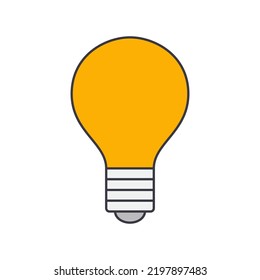 bulb icon in color, isolated on white background 