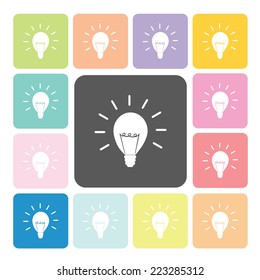 Bulb Icon color set vector illustration