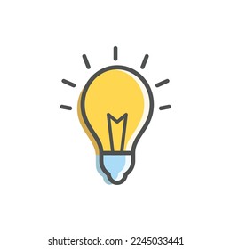 bulb icon of color style design vector template