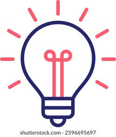Bulb Icon Color Vector Illustration
