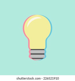 bulb icon with colored shadow. flat design modern vector illustration