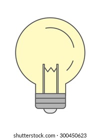 BULB ICON. A Contemporary style. Vector flat design illustration isolated white background. Vertical layout