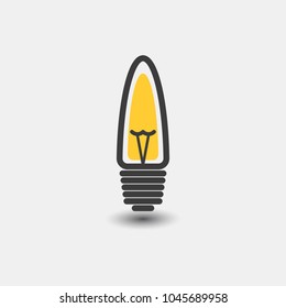 Bulb icon, creative lamp symbol. Simple flat vector illustration for web site or mobile app. Vector illustration. Flat design