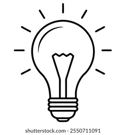 Bulb Icon Design with Editable Stroke. Suitable for Web Page, Mobile App, UI, UX and GUI design.
