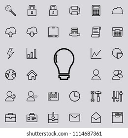 bulb icon. Detailed set of minimalistic icons. Premium graphic design. One of the collection icons for websites, web design, mobile app on colored background