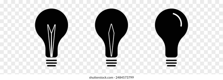 Bulb icon. Editable vector pack of bulb line icons. Trendy stroke signs for website, apps and UI. Premium set of bulb thin line icons. Eps 10.