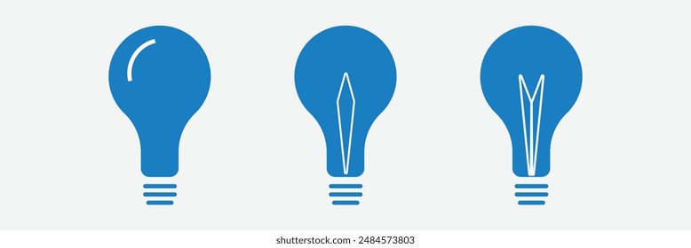 Bulb icon. Editable vector pack of bulb line icons. Trendy stroke signs for website, apps and UI. Premium set of bulb thin line icons. Eps 10.