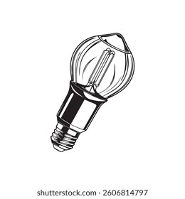 Bulb icon Electric lamp light creative thinking electricity Outline illustration