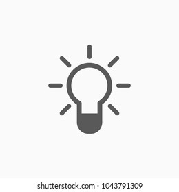 bulb icon, electric lamp vector