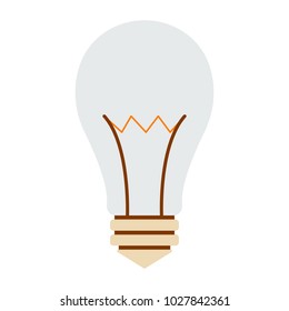 Bulb Icon. Energy label for Web on white background. Flat Vector Illustration.