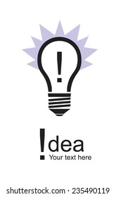 Bulb Icon and exclamation mark, 